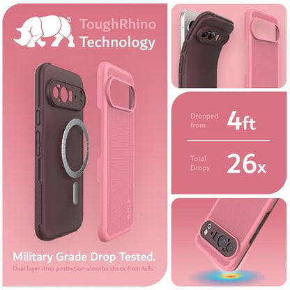 TUDIA MergeGrip [Compatible with Magsafe & Pixelsnap] for Google Pixel 10 Pro XL Case 2025, [Military Grade] Dual-Layer Shockproof Slim Non-Slip Heavy Duty Protective Phone Cases – Smokey Pink - color: Smokey Pink, size: Pixelsnap 10 Pro XL