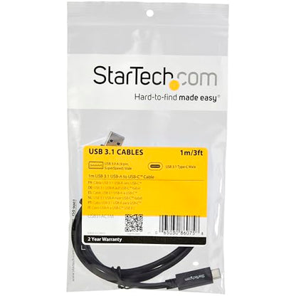 StarTech 3ft/1m USB-A to USB-C Cable, USB 10Gbps, 3A, Charge and Sync - size: 3 ft / 1m, style: USB 3.1 - C to A