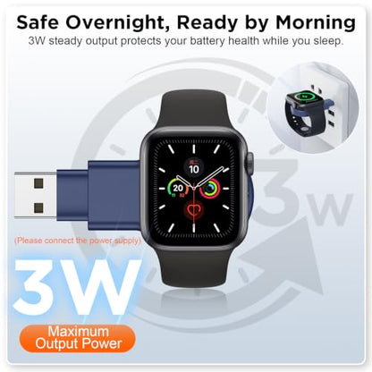 for Apple Watch Charger, Dual-Port Magnetic Portable iWatch Charger - color: B-Sea Blue