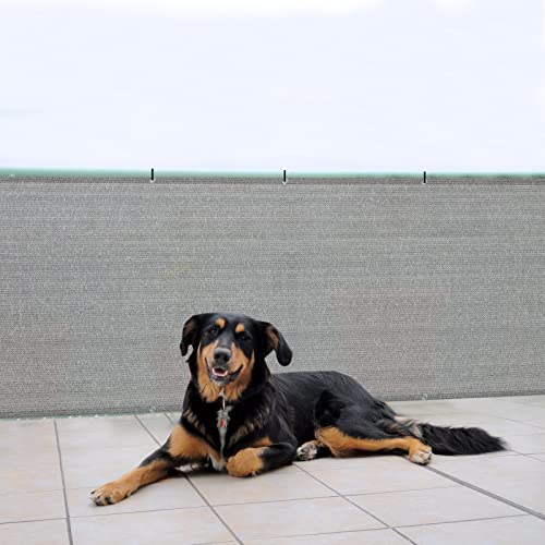 SUNNY GUARD 3' x 16' Balcony Privacy Screen, HDPE Patio Railing Cover Fence - color: Brown-grey, size: 0 3' x 1 6'