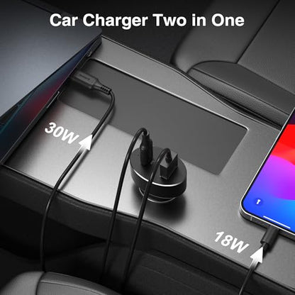 Nekteck 45W 2-Port USB-C Car Charger, PD 3.0 & QC 3.0 Fast Charging