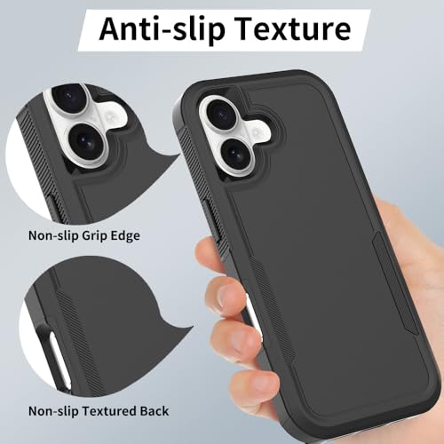 Heavy‑Duty Rugged Anti‑Drop Shockproof Protective Phone Case for iPhone 17, Durable Protective Shell, Black - color: Black, size: iPhone 17