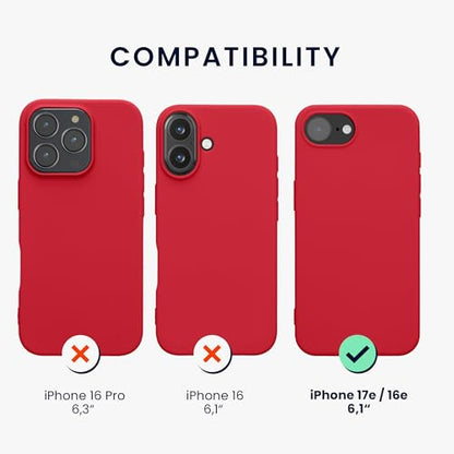 kwmobile Case Compatible with Apple iPhone 17e / iPhone 16e Case - Soft Slim Protective TPU Silicone Cover - Dark Pink Matte - color: dark pink matte