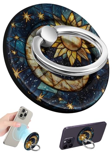 Lotadilo Magnetic Phone Ring Holder, Cute Phone Grip Stand, Sun Moon - color: Sun Moon