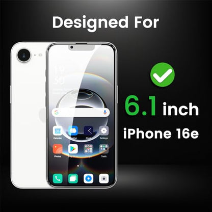 Romkasi 3 Pack Privacy Screen Protector for iPhone 16e 6.1 Inch with 3 Pack Camera Lens Protector, Anti Spy Tempered Glass Film, Anti-Scratch, Touch Sensitive, Case Friendly - color: iPhone 16e