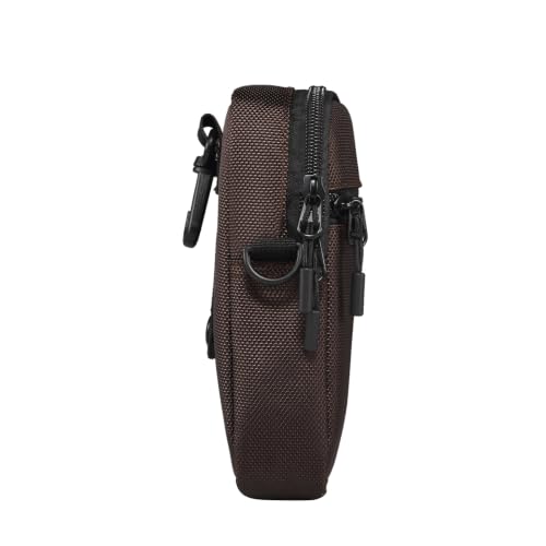 Multi-Functional Cell Phone Belt Holster, Water Repellent Nylon Crossbody Waist Bag Fits 7.2 Inch Phones, 4 Ways Wear Shoulder Hand Wrist Carry Pouch for Outdoor Travel Hiking(Brown) - color: Brown