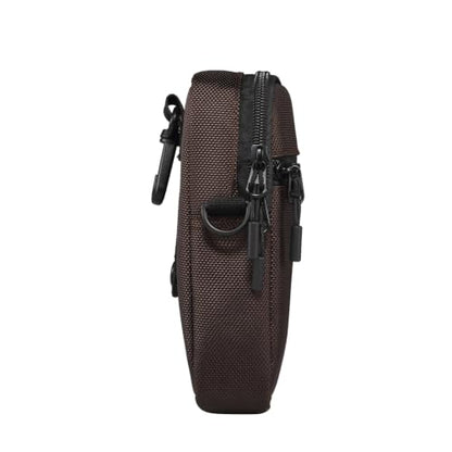 Multi-Functional Cell Phone Belt Holster, Water Repellent Nylon Crossbody Waist Bag Fits 7.2 Inch Phones, 4 Ways Wear Shoulder Hand Wrist Carry Pouch for Outdoor Travel Hiking(Brown) - color: Brown