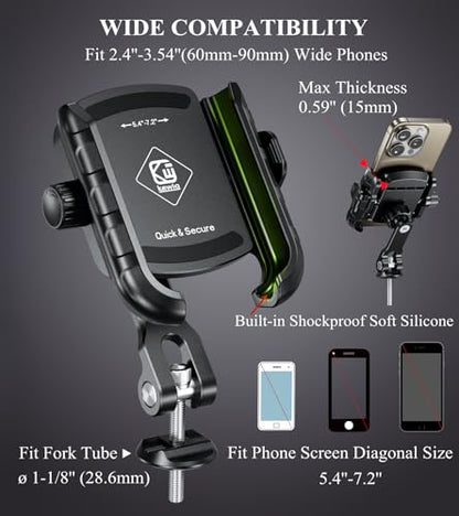 BRCOVAN Bike Fork Stem Phone Mount Holder [Camera Friendly] [1s Locking]