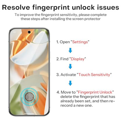 OMOTON 3+2 Pack for Google Pixel 9 Pro Screen Protector 6.3 inch - size: Pixel 9 pro-6.3 inch