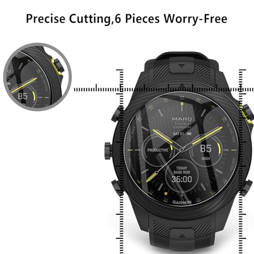 6‑Pack for Garmin MARQ (Gen 2) 1.2" Screen Protector, AUUYYA Soft Flexible TPU Ultra‑Thin Self‑Healing Bubble‑Free Protective HD Clear Film for Adventurer, Athlete, Aviator, Golfer, Captain SmartWatch - size: Garmin MARQ (Gen 2) Series
