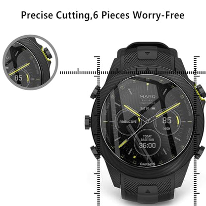 6‑Pack for Garmin MARQ (Gen 2) 1.2" Screen Protector, AUUYYA Soft Flexible TPU Ultra‑Thin Self‑Healing Bubble‑Free Protective HD Clear Film for Adventurer, Athlete, Aviator, Golfer, Captain SmartWatch - size: Garmin MARQ (Gen 2) Series