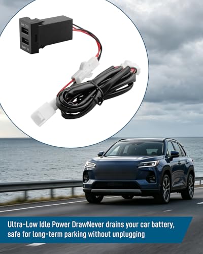 QC3.0 Dual USB Power Socket Car Charger Fit for Toyota Sequoia Highlander Tacoma Tundra 4Runner RAV4 Yaris – Quick Charge Car Charger USB Adapter
