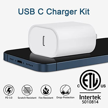 CXX iPhone 14/13/12 Charger 20W Fast Charging [MFi Certified] - color: White, size: 6FT