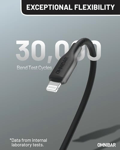 Silicone USB A to Lightning Cable 6FT, MFi Certified iPhone Cord - color: A to L Silicone Black