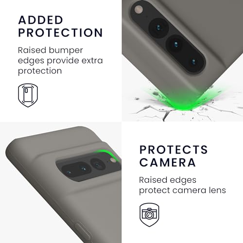 kwmobile Case Compatible with Google Pixel 7 Pro Case - TPU Silicone Phone Cover with Soft Finish - Stone Dust - color: black matte, size: Pixel 7 Pro