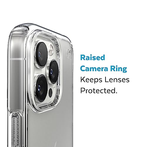 Speck Clear iPhone 14 Pro Max Case - Drop Protection, Scratch Resistant Dual Layer Slim Phone Case for 6.7 Inch iPhones 14 Pro Max - MagSafe Compatible - Anti-Yellowing - Presidio Perfect-Clear/Clear - color: Clear/Clear