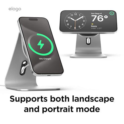elago MS4 Charging Stand for MagSafe Charger - color: Silver