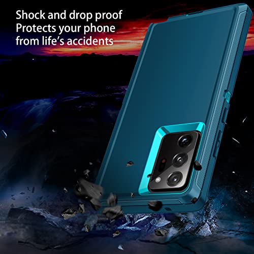 for Galaxy Note 20 Ultra Case Heavy Duty Shockproof Dust/Drop Poof 3 Layers Full Bady Protection Rugged Cover Case for Samsung Galaxy Note 20 Ultra,Turquoise - color: Turquise