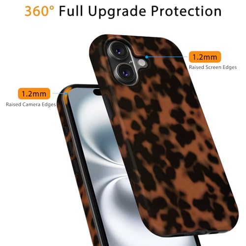 for iPhone 16 Case Tortoise Shell Cute Design | [Military Grade Protection], 8FT Drop Resistant Shockproof Heavy Duty Phone Case Cover Women Men for iPhone 16 6.1” - size: iPhone 16