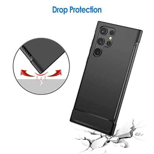 JETech Slim Case for Samsung Galaxy S22 Ultra, Black | Soft TPU Design, Matte Finish, Shockproof Protection