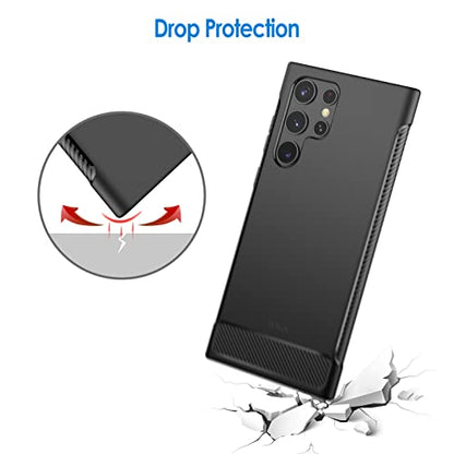 JETech Slim Case for Samsung Galaxy S22 Ultra, Black | Soft TPU Design, Matte Finish, Shockproof Protection