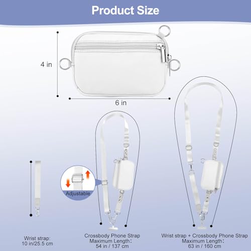 Phone Lanyard Crossbody with Detachable RFID Wallet (Cream) - color: Cream, size: Medium