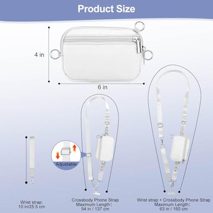 Phone Lanyard Crossbody with Detachable RFID Wallet (Cream) - color: Cream, size: Medium