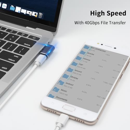 Poyiccot Right Angle USB C Adapter, 40Gbps 90 Degree Type C Extender Support 8K Video & 100W Charging for Thunderbolt 4, USB 4, Mobile Phone, Tablet, 2Pack - style: usb c right angle