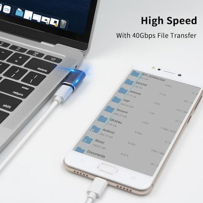 Poyiccot Right Angle USB C Adapter, 40Gbps 90 Degree Type C Extender Support 8K Video & 100W Charging for Thunderbolt 4, USB 4, Mobile Phone, Tablet, 2Pack - style: usb c right angle