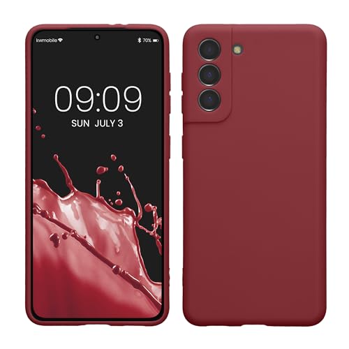 kwmobile Case Compatible with Samsung Galaxy S21 Case - Protective Slim TPU Phone Cover - Soft Matte Finish - Bordeaux Violet - color: bordeaux violet, size: Galaxy S21