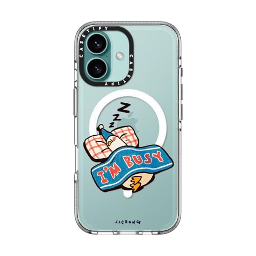 CASETiFY for iPhone 16 Case - Impact Clear Compatible with MagSafe | Not Yellowing | 6.6 ft. 3x Military Grade Drop Protection | I'm so busy | Clear - color: I'm so busy, size: Iphone 16 (6.1")