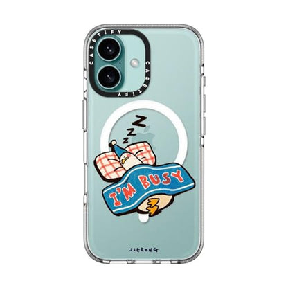 CASETiFY for iPhone 16 Case - Impact Clear Compatible with MagSafe | Not Yellowing | 6.6 ft. 3x Military Grade Drop Protection | I'm so busy | Clear - color: I'm so busy, size: Iphone 16 (6.1")