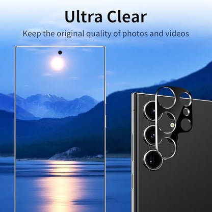 3 Pack Camera Lens Protector for Samsung Galaxy S25 Ultra, Tempered Glass Camera Protector Lens Cover, Ultra HD, 9H Hardness, Anti-Scratch, Case Friendly, Easy to Install [No Affect on Night Shots] - size: for Samsung Galaxy S25 Ultra