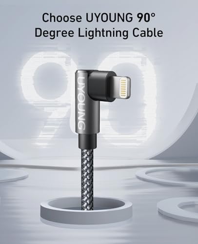 Right Angle USB to Lightning Cable [MFi Certified] iPhone Charger 6FT 2Pack - color: Grey, size: 6FT