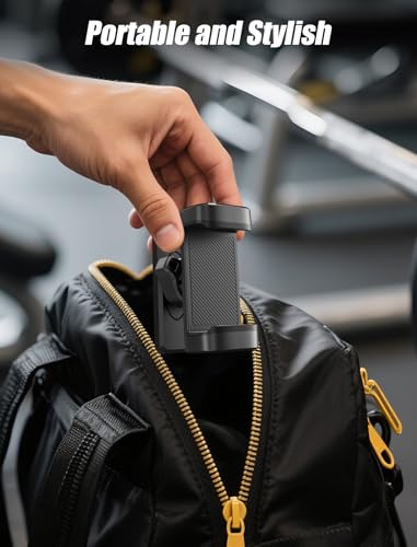 Magnetic Phone Holder for Gym【Strong Magnets】 360 Adjustable Phone Mount - color: Black