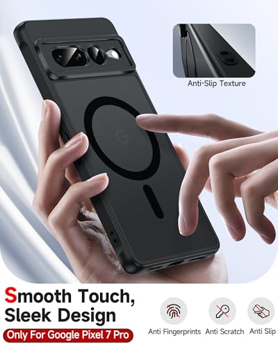 LeYi for Pixel-7-Pro Case [MagSafe Fit] Slim Matte Translucent, Black | Google Pixel 7 Pro Case Magnetic Military-Grde Protection Funda para Googlr 7Pro 257GB Smartphone Android Mobile Unlocked - color: Black, size: Pixel 7 Pro (6.7 Inch)