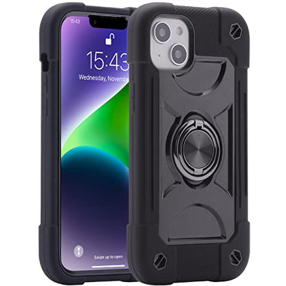 MARKILL Compatible with iPhone 14 Plus Case 6.7 Inch with 360 Degree Rotate Ring Stand, Military Grade Drop Protection Full Body Rugged Heavy Duty Protective Cover for iPhone 14 Plus Black - color: Black, size: iPhone 14 Plus 6.7"