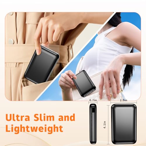 2 Pack 10000mAh 22.5W Fast Charging Power Bank, Black & Black - color: Black&Black