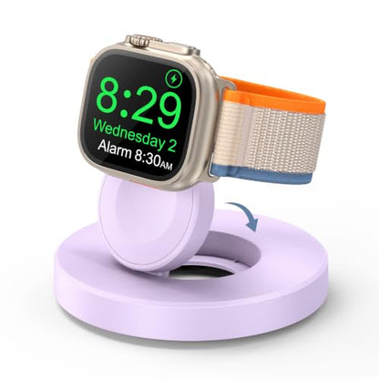 Upgraded for Apple Watch Charger, Foldable Travel Fast Charging Dock - color: Purple, size: USB A