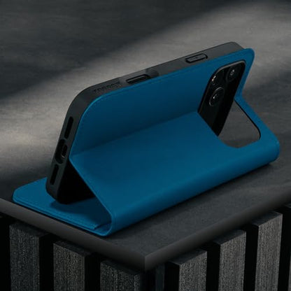 TORRO Leather Case Compatible with iPhone 17 Pro Max 6.9" 2025 - Premium Leather Wallet Flip Case with Kickstand and Card Slots (Compatible with Official MagSafe Chargers) - Blue - color: Blue, size: iPhone 17 Pro Max