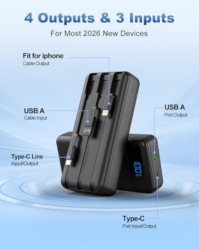 Portable Charger 40000mAh Power Bank, PD 22.5W Fast Charging - color: Black