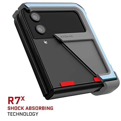 Ghostek Atomic Slim Galaxy Z Flip 4 Case - Clear Back with Iridescent Aluminum Bumper, Shockproof & Dual-Layer Protective Phone Case, Phone Cover Designed for 2022 Samsung Z Flip 4 (6.7") (Prismatic) - color: Prismatic, size: Galaxy Z Flip 4