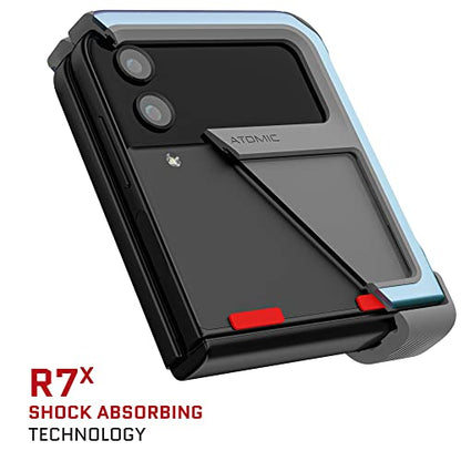 Ghostek Atomic Slim Galaxy Z Flip 4 Case - Clear Back with Iridescent Aluminum Bumper, Shockproof & Dual-Layer Protective Phone Case, Phone Cover Designed for 2022 Samsung Z Flip 4 (6.7") (Prismatic) - color: Prismatic, size: Galaxy Z Flip 4