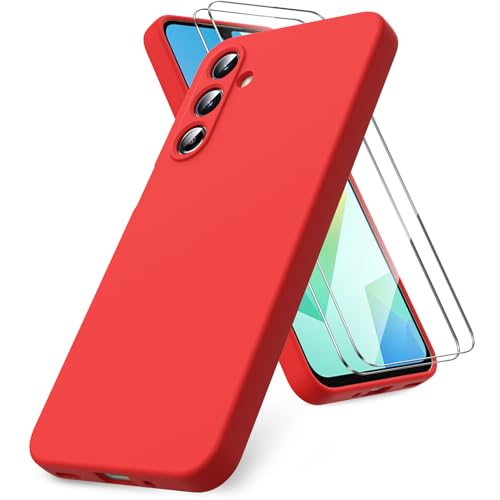 Vansdon for Samsung Galaxy A16 4G/5G Case-Red | Soft TPU Liquid Silicone Phone Case with 2 Screen Protectors, Military-Grade Protection Shockproof Slim Phone Cover - color: Red, size: Samsung Galaxy A16 4G/5G