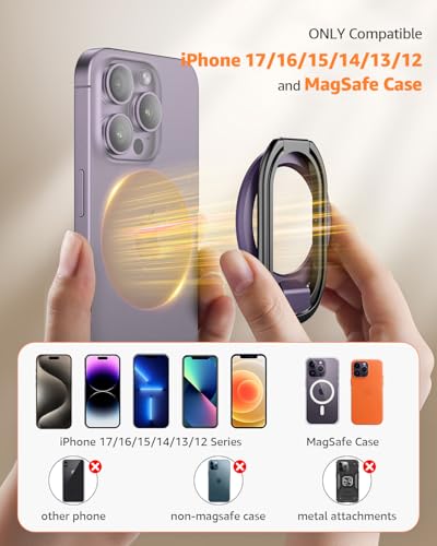 SUPERONE Mag Safe Phone Stand, Adjustable Magnetic Phone Grip & Kickstand - color: Purple
