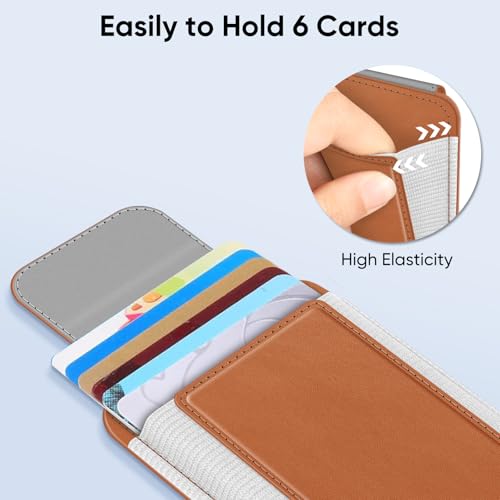 FINPAC MagSafe Wallet Magnetic Card Wallet Holder for Women Men - color: Light Brown