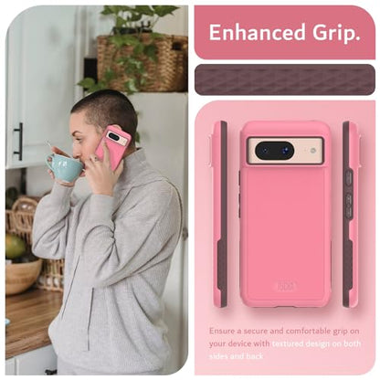 TUDIA MergeGrip [Magsafe Compatible] Designed for Google Pixel 8 Case (2023) - Dual Layer [Military Grade] Shockproof Slim Rugged Tough Heavy Duty Phone Cases - Smokey Pink - color: Smokey Pink, size: Magnetic Pixel 8