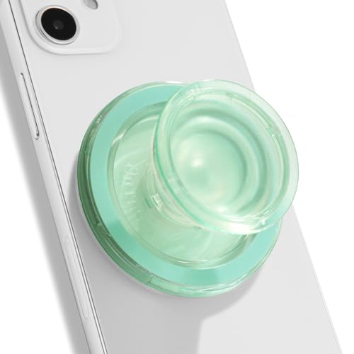 OnTheGrip Compatible with Magsafe Magnetic Authentic Translucent Color Design Collapsible Mobile Phone Grip Stand Holder for Smartphone Tablet Cell Phone Accessory (Mint) - color: Mint