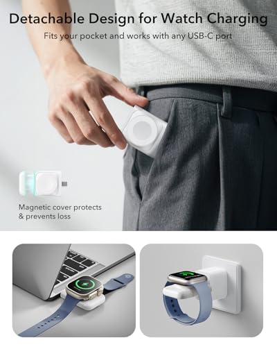 ESR 3 in 1 Charging Station, Qi2.2 25W MagSafe Charger Stand w/Cryoboost - color: White