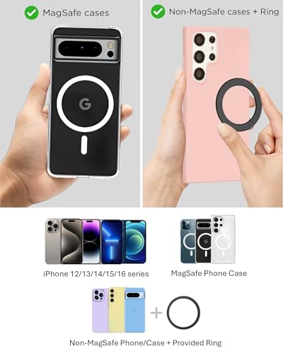 liuliuby Magnetic Phone Holder for Stroller, Shopping Cart & Golf Push Cart | Handlebar Phone Mount for MagSafe | Strap with Strong Magnet for Mag Safe | Stroller Accessories Compatible with Uppababy